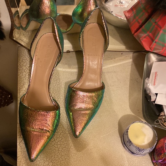 COPY - Extraordinary shoes with a sensational color of green,copper and bronze. - Picture 6 of 6